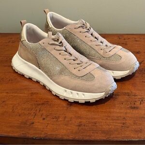 Blondo Beige and Gold Waterproof Women's Sneakers